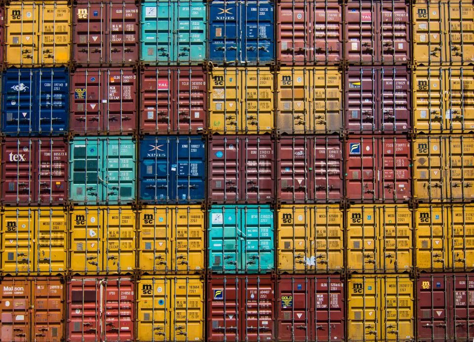 Illustrative photograph of colorful Container